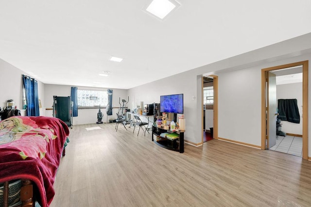 interior space with light hardwood / wood-style flooring