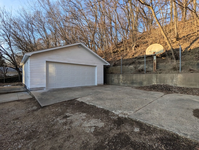 view of garage