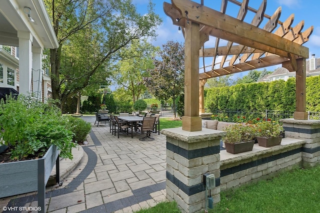 view of patio with a pergola