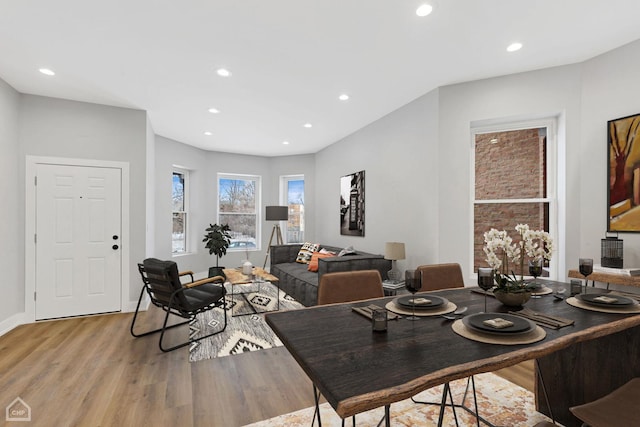 living room featuring light hardwood / wood-style flooring