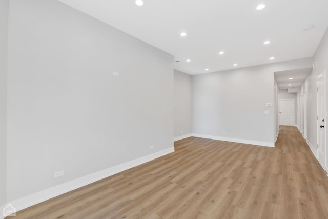 empty room with light wood-type flooring