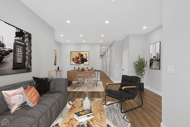 living room featuring hardwood / wood-style floors