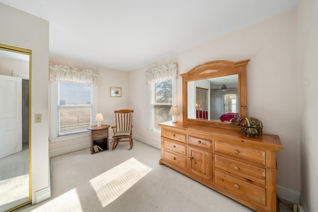 sitting room with light carpet