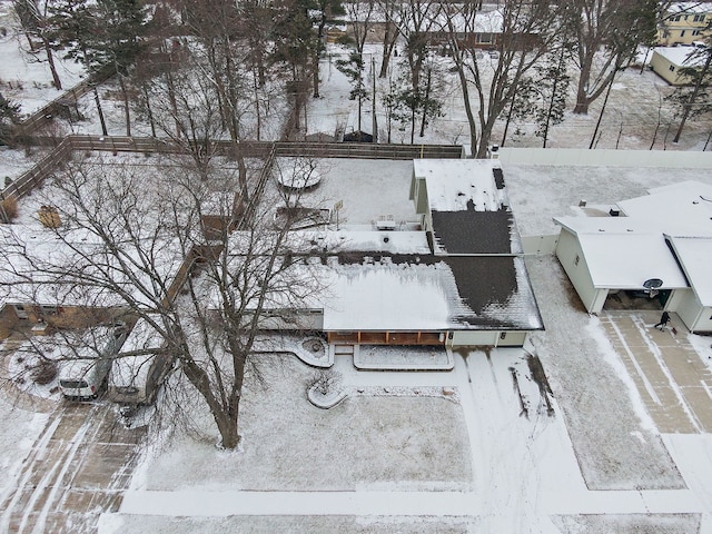 view of snowy aerial view