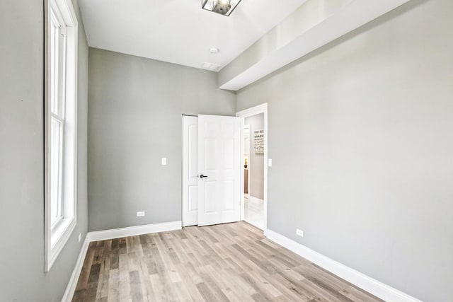 unfurnished room featuring light hardwood / wood-style floors