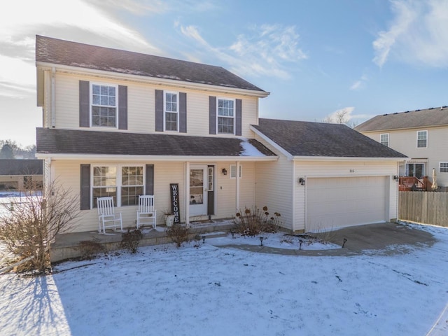 view of front of home with a garage