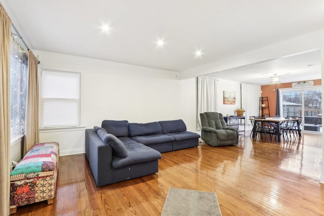 living room featuring wood-type flooring