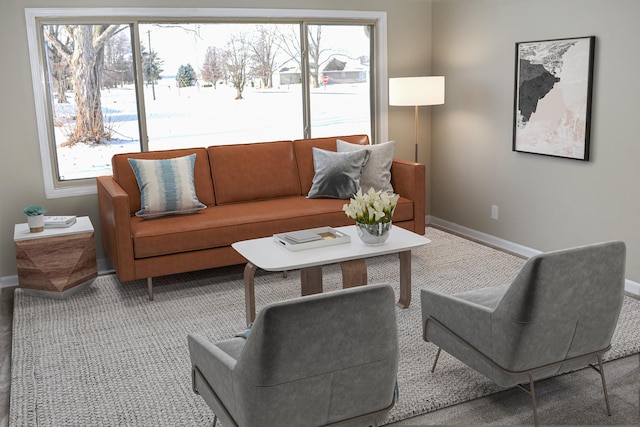 living room with plenty of natural light