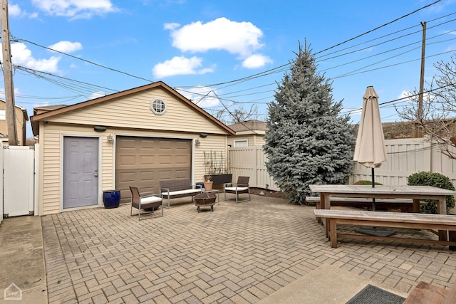 view of garage