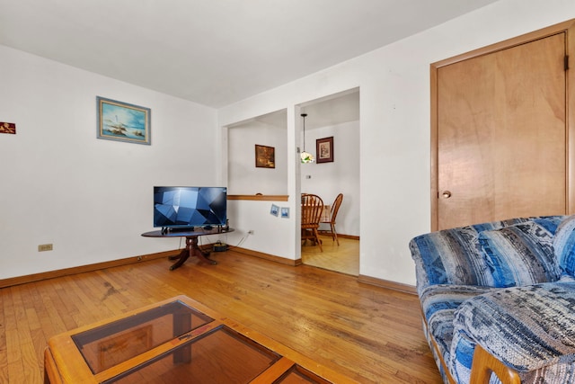 living room featuring light hardwood / wood-style flooring