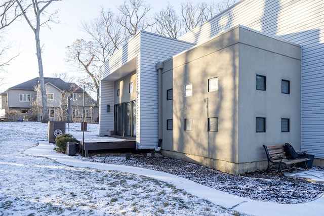 view of snowy exterior