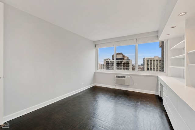 empty room with an AC wall unit