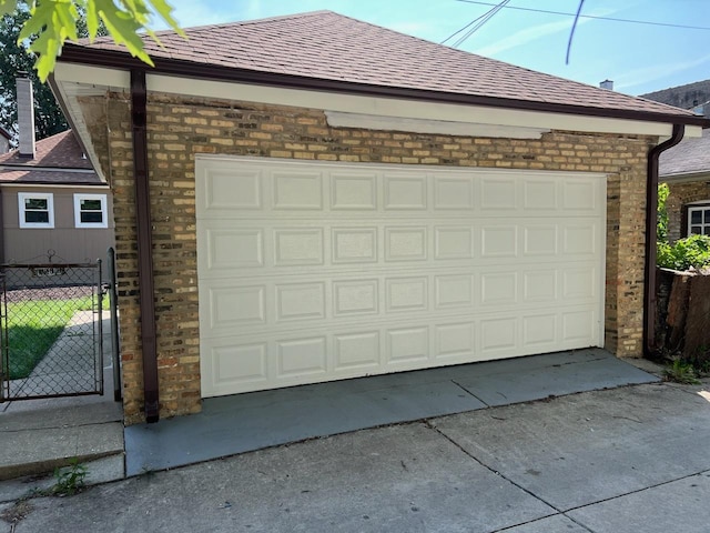 view of garage