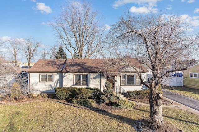 ranch-style house with a front yard