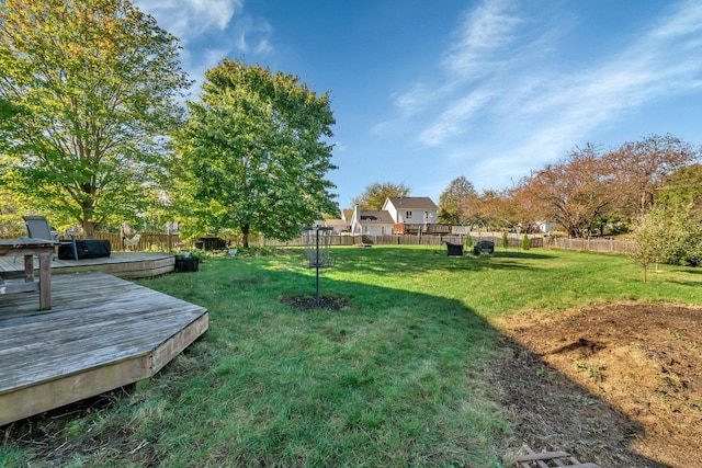 view of yard featuring a deck