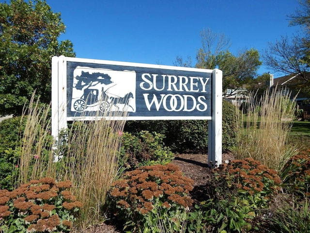 view of community sign