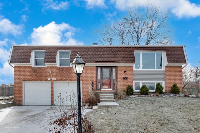 tri-level home with a garage