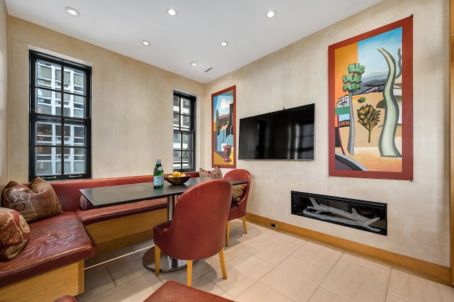 view of tiled dining area