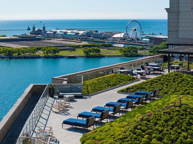 view of home's community featuring a water view