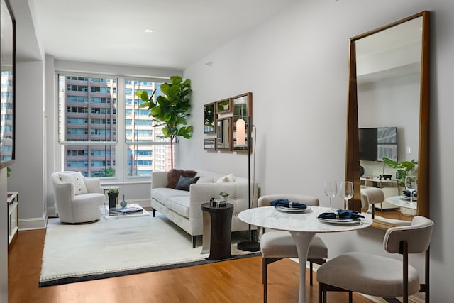 interior space featuring wood finished floors