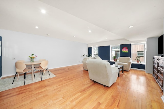 living room featuring light hardwood / wood-style floors