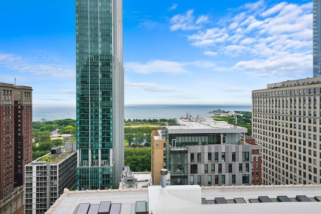 view of city featuring a water view