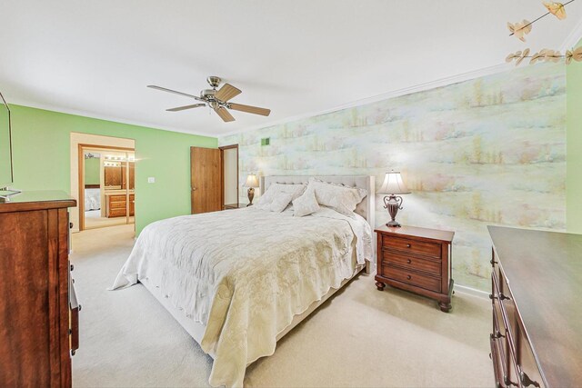 carpeted home office with ceiling fan