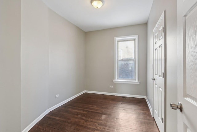 unfurnished room featuring dark hardwood / wood-style floors