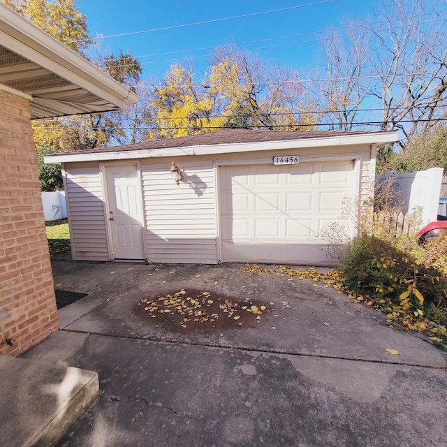 view of garage