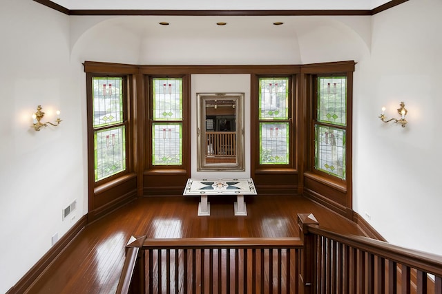 interior space featuring dark hardwood / wood-style flooring