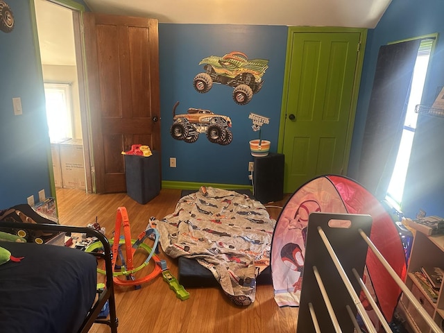 bedroom featuring wood-type flooring