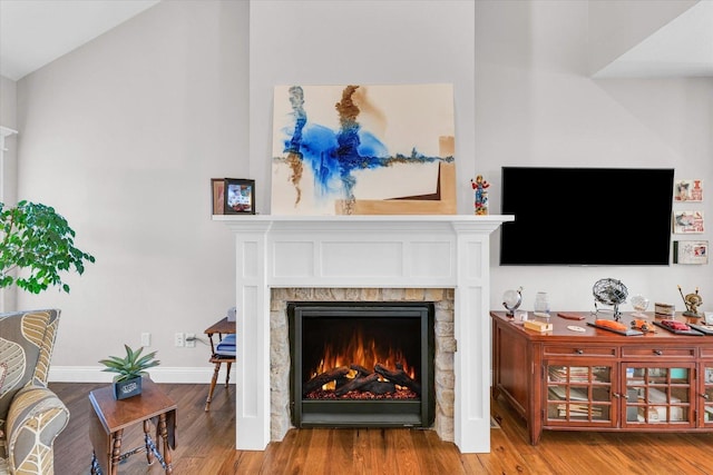 living room featuring hardwood / wood-style flooring