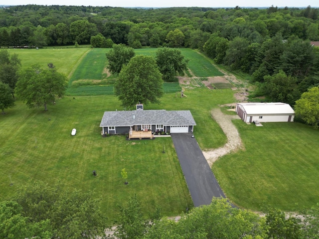 drone / aerial view with a rural view