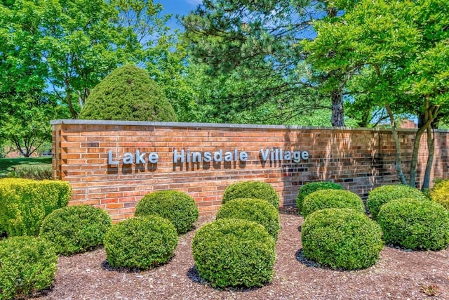 view of community sign