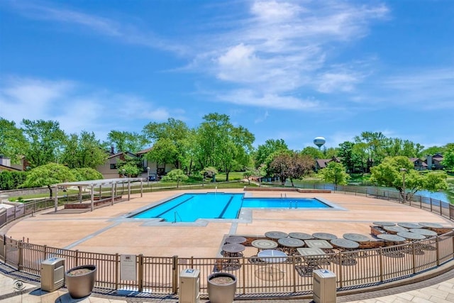 view of pool featuring a patio