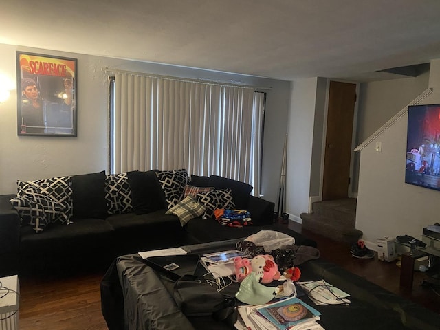 living room featuring wood-type flooring