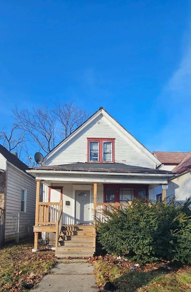 view of front facade featuring a porch