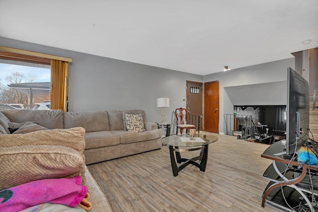 living room featuring wood-type flooring