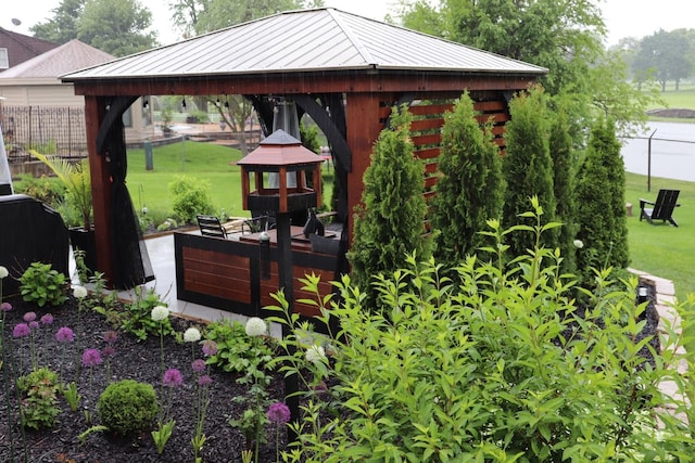 exterior space with a gazebo