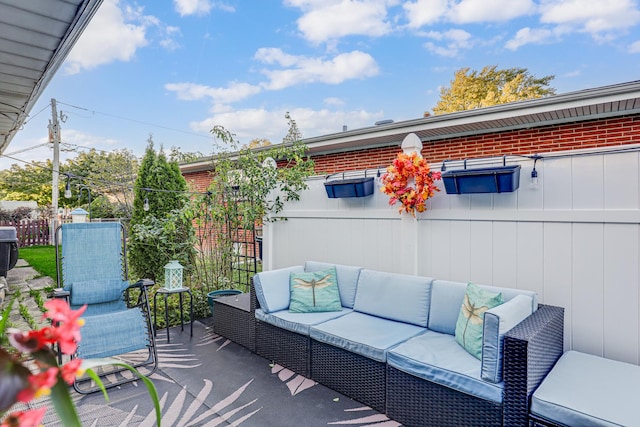 view of patio featuring outdoor lounge area