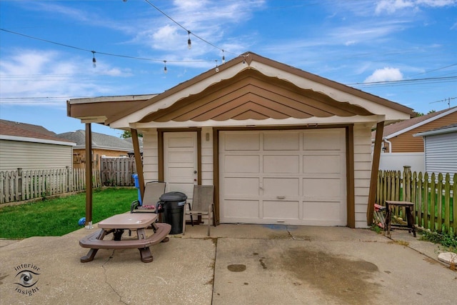 view of garage