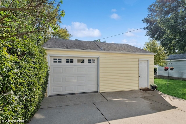 view of garage