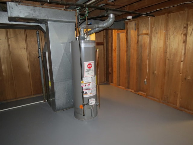 utilities with heating unit and gas water heater