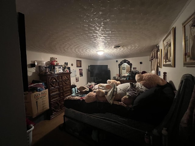 bedroom with a textured ceiling