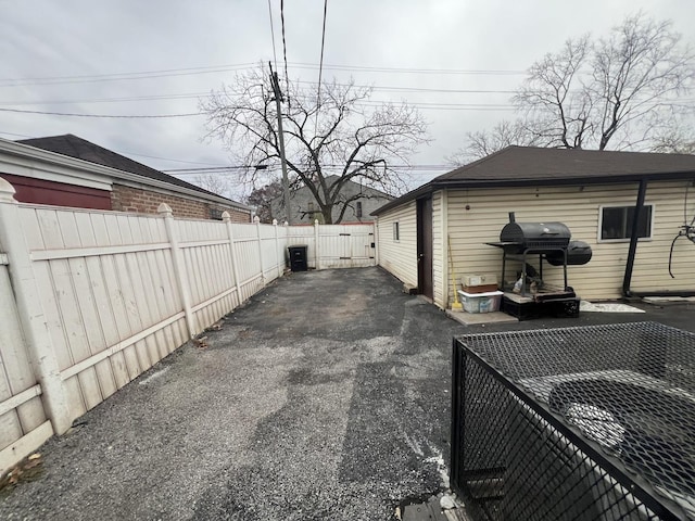 view of patio with a grill