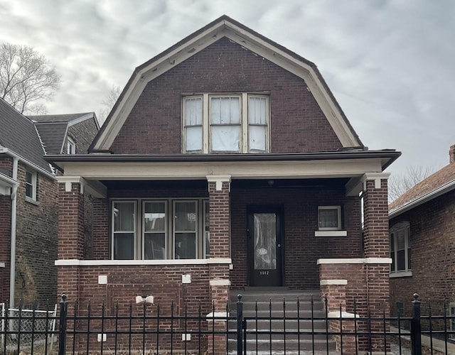 view of front of house with covered porch