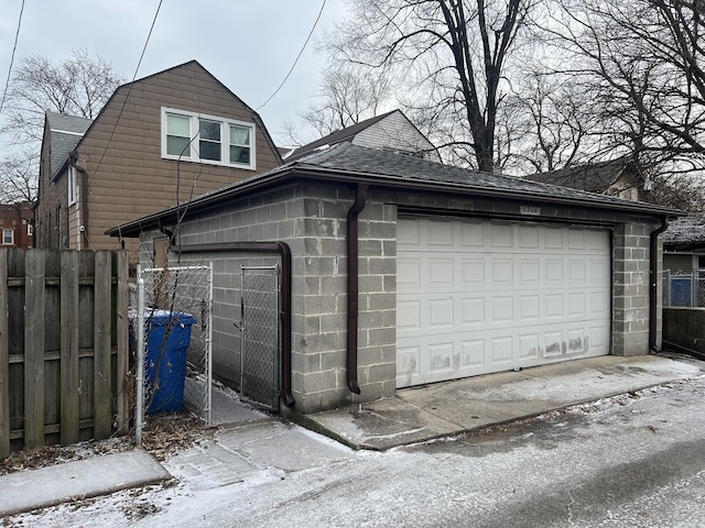 view of garage