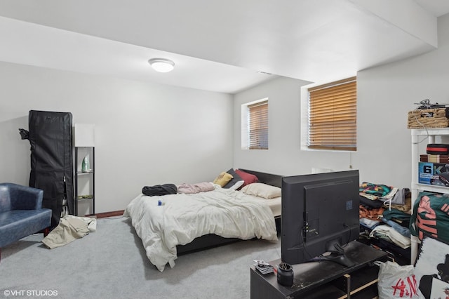 bedroom featuring carpet