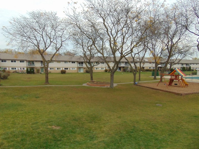 view of yard featuring a playground