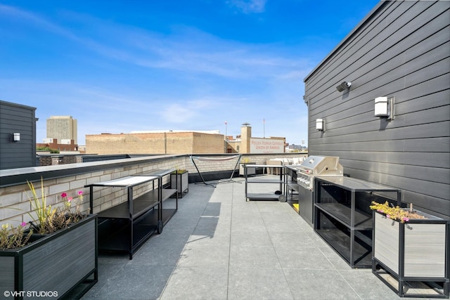 view of patio with area for grilling